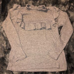 Unique heather gray long sleeve top